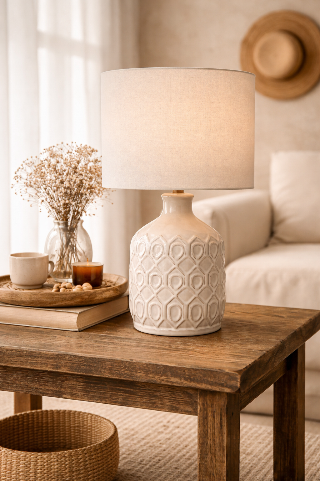 Cream Ceramic Table Lamp