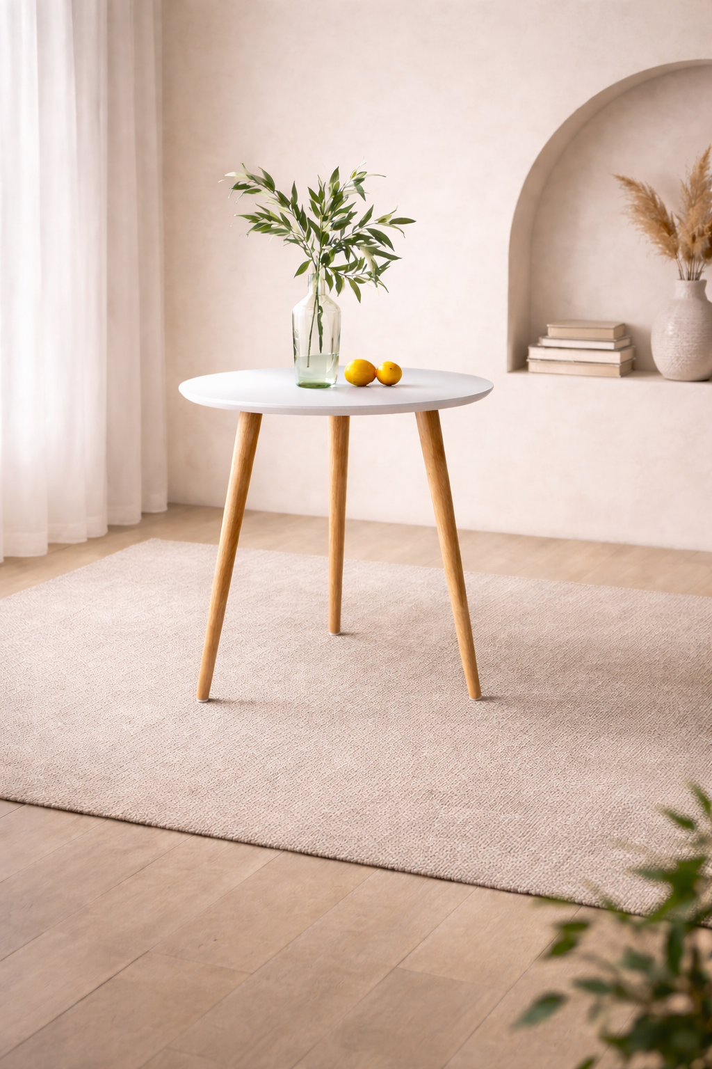 Soft Round Timber Coffee Table